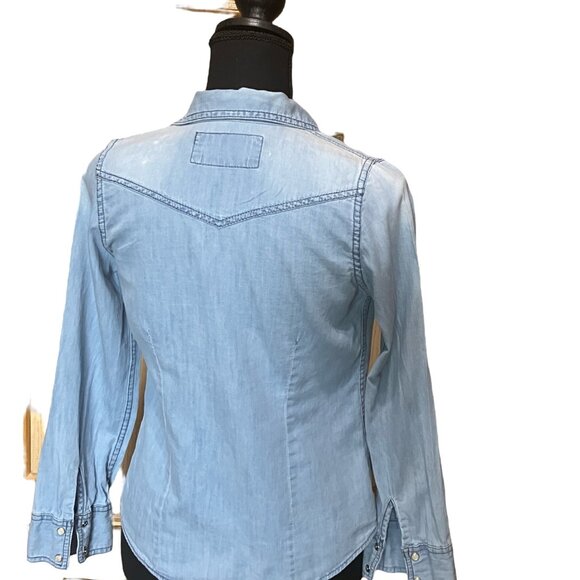 Mudd Girls M(10/12) Chambraly Long Sleeve Snap Shirt SUPER SOFT - Picture 6 of 14